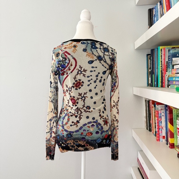 Fuzzi Jewel Print Mesh Top size Large - Picture 5 of 11
